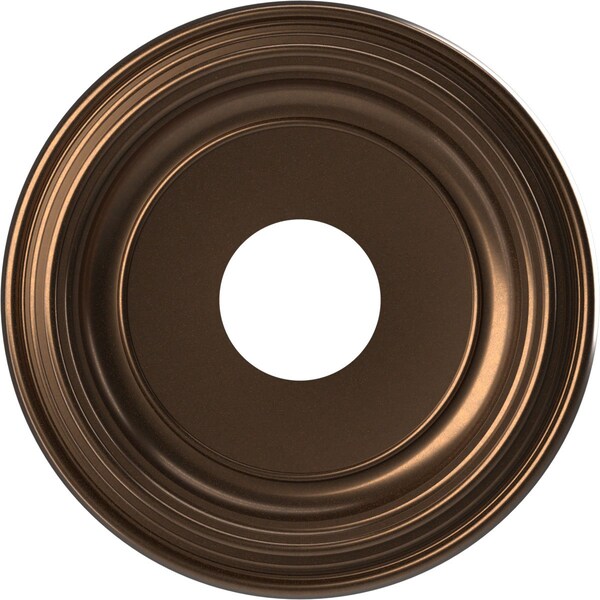 Ekena Millwork PVC Medallion (Canopies up to 7 1/2"), 13"OD x 3 1/2"ID x 1 1/4"P, Metallic Antique Brass CMP13TRCAB - main